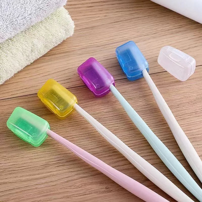 5PCS Random Color Travel Toothbrush Head Cover Toothbrush Head Protector Portable Outdoor Travel Toothbrush Protective Case