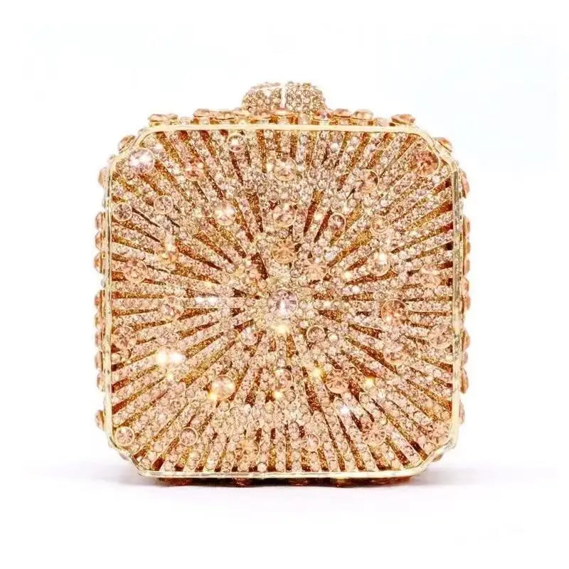 Crystal Rhinestones Diamond Evening Bag Glitter Mini Box Luxury Designer Fashion Clutch Purse For Wedding Party Women Handbag
