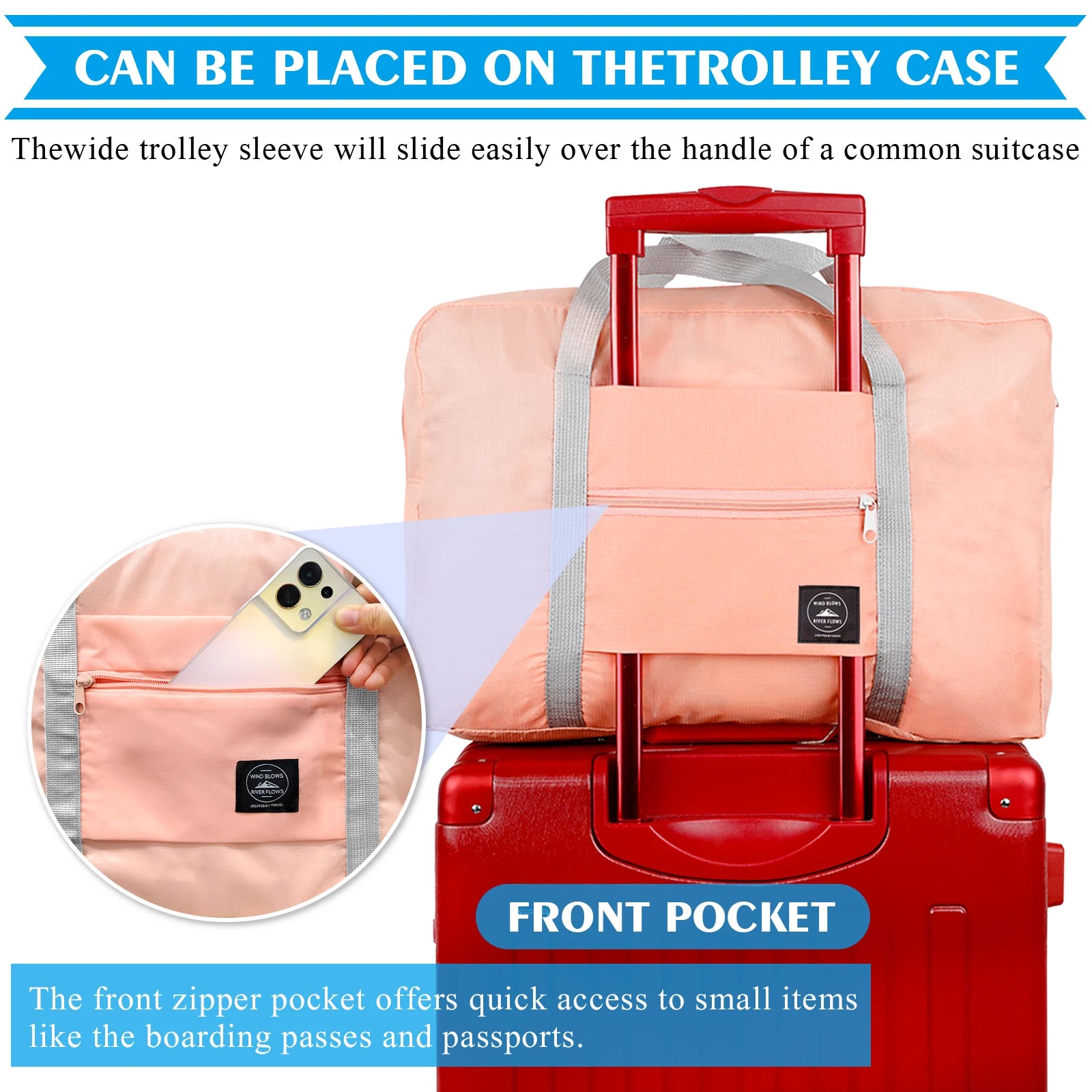 Travel Bag for Women Men Foldable Duffel Bag Carry on Luggage Tote  Sports Gym Bag Nylon Weekender Overnight Bag Hospital Bags