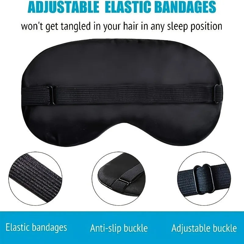 Flash sale  Sleep Eye Mask Night Cover Eye Sleeping Silk Satin Masks for Women And Men, Blindfold Eye Patch for Airplane