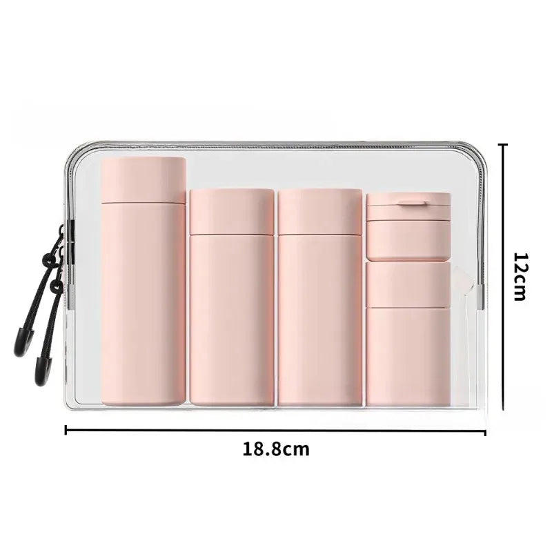 5Pcs Multiple Colors Hydrating Makeup Dispensing Bottles Portable Lotions Shampoos Traveling Refillable Squeezed Empty Bottles