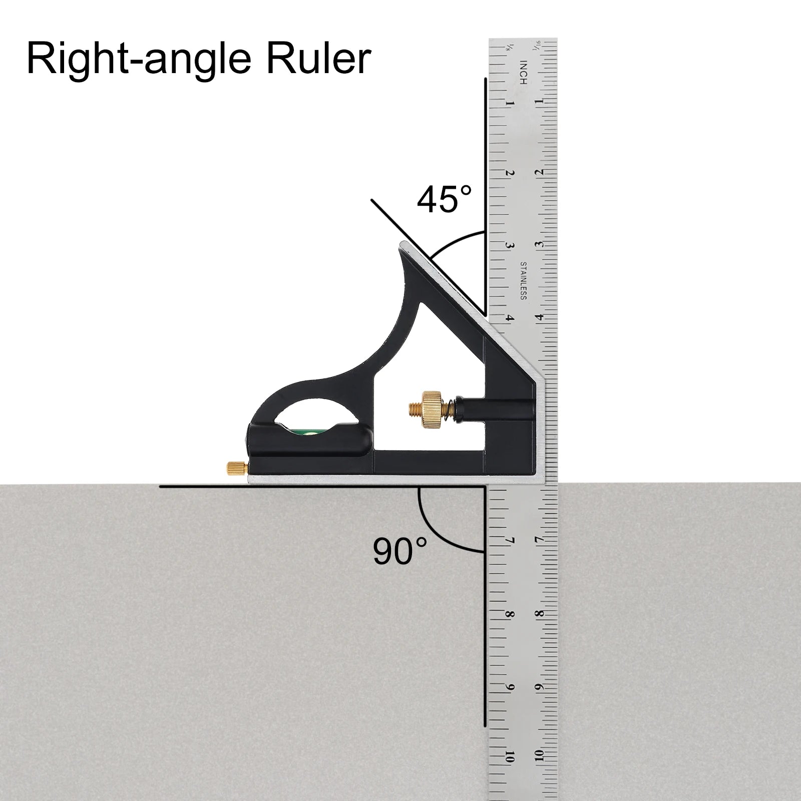 300mm Stainless Steel Combination Square Ruler for Woodworking Measuring Tools Protractor Adjustable 90 Degree Angle Ruler