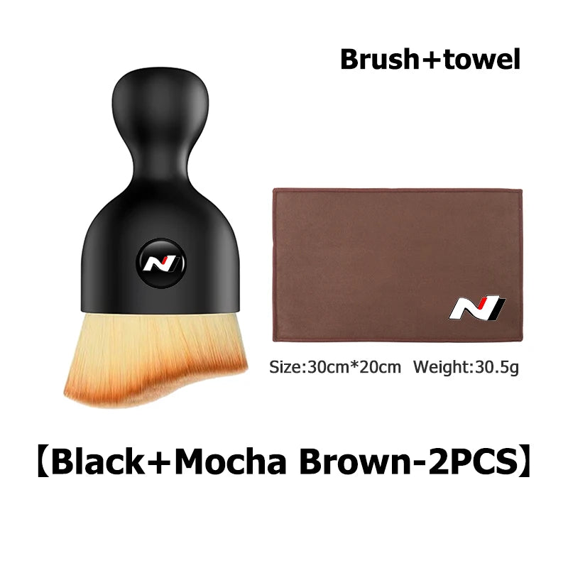 Car Towel Cleaning Drying Cloth With Duster Clean Brush Tool For Hyundai N LINE i30 i20 Sonata Accent Tucson Elantra Azera