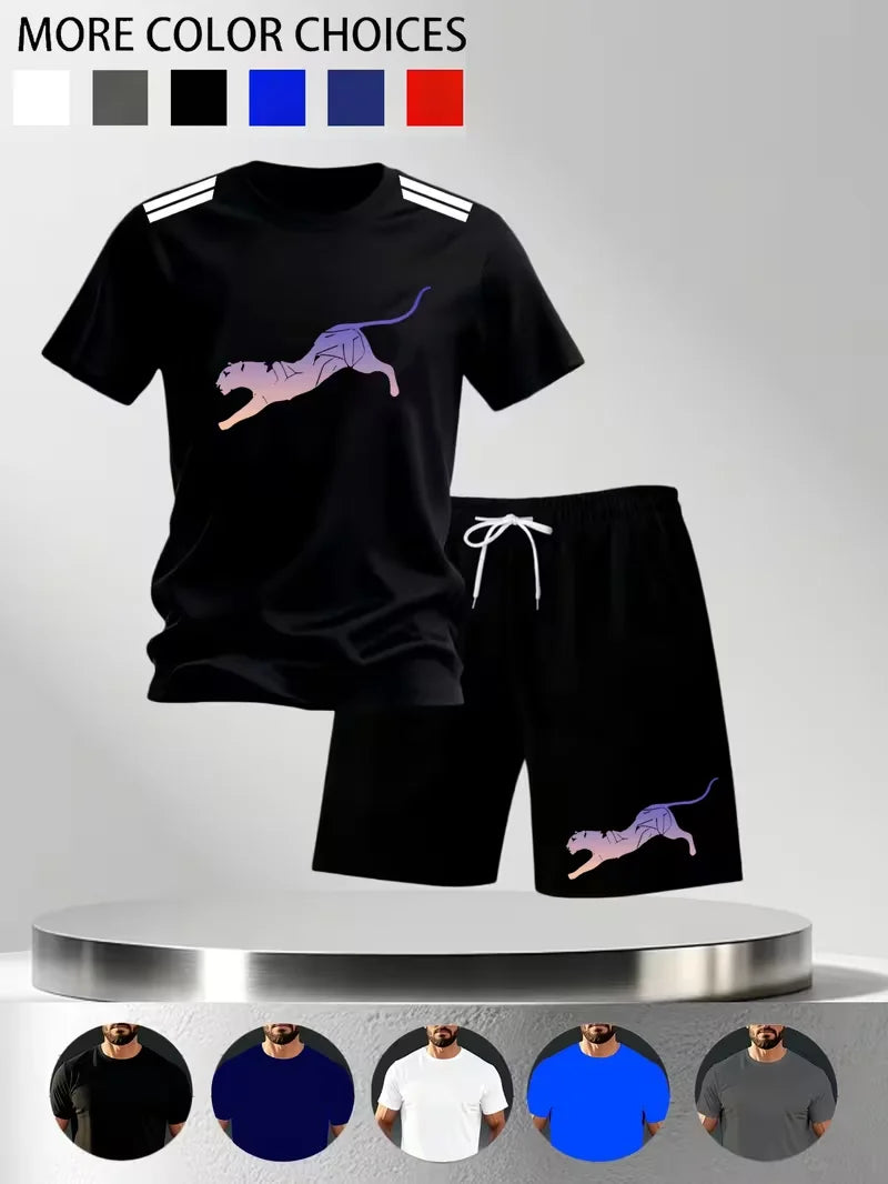 New Street Trendy Men's Summer Breathable Sportswear Short Sleeve Shorts Lightweight Quick Drying Comfortable Fashionable Sports