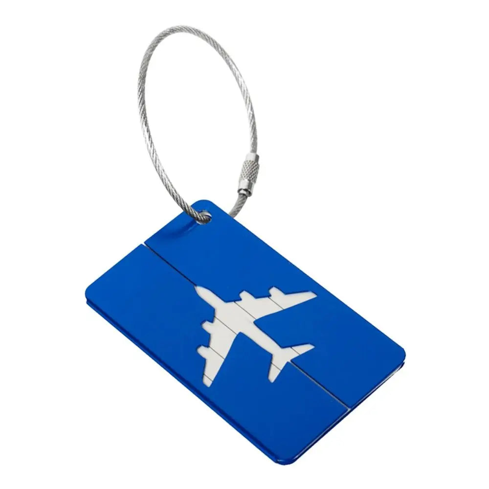Aluminium Travel Luggage Tags Reusable Suitcase Baggage Labels Holiday Suitcase Labels Travel Bag ID Plane Identifier With Ropes