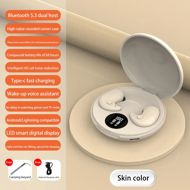 2026 Invisible Sleep Headset Bluetooth 5.3 Waterproof Wireless Bluetooth Earphone Earbuds With Mic For Phone Headphones New