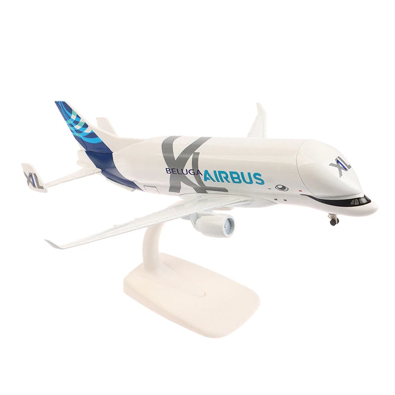 1Pc White Whale Transport Aircraft A300-600 Beluga Airlines Model Aircraft Transport Beluga Alloy Casting Airplane Toy Model#