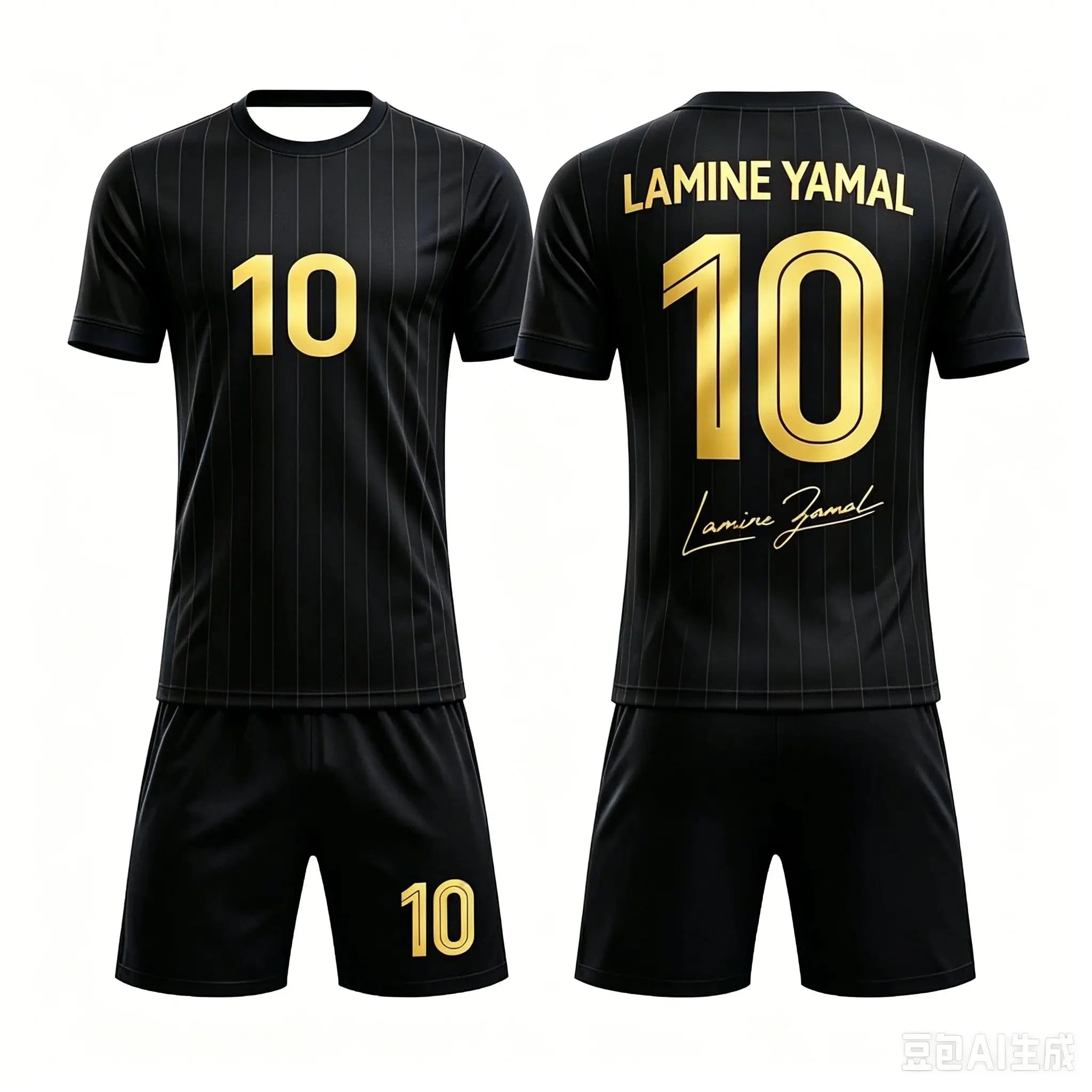 Fashion New Yamal No.10 3D Breathable Football Summer Children's Adult T-shirt Shorts Loose Set Parent Child Clothing