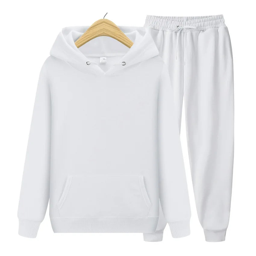New Womens Solid Color Sets Hoodies Pants Autumn Winter Hooded Sweatshirt Sweatpants Hoodie Pant Hoody Pullover Female Suit