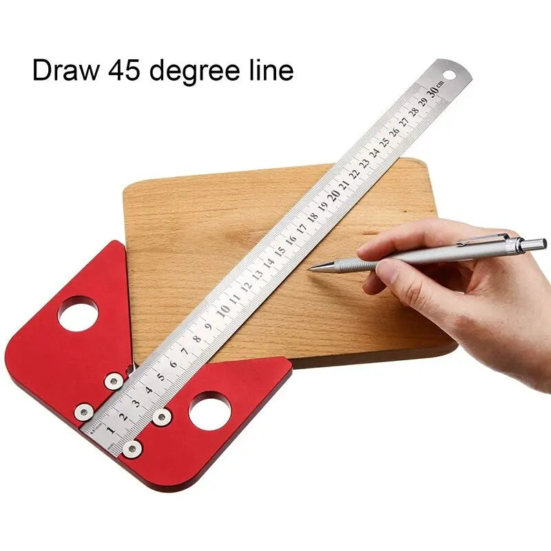 Woodworking Center Scribe 45/90 Degree Angle Line Gauge Wood Ruled Carpenter Marking Ruler Center Finder Line Gauge