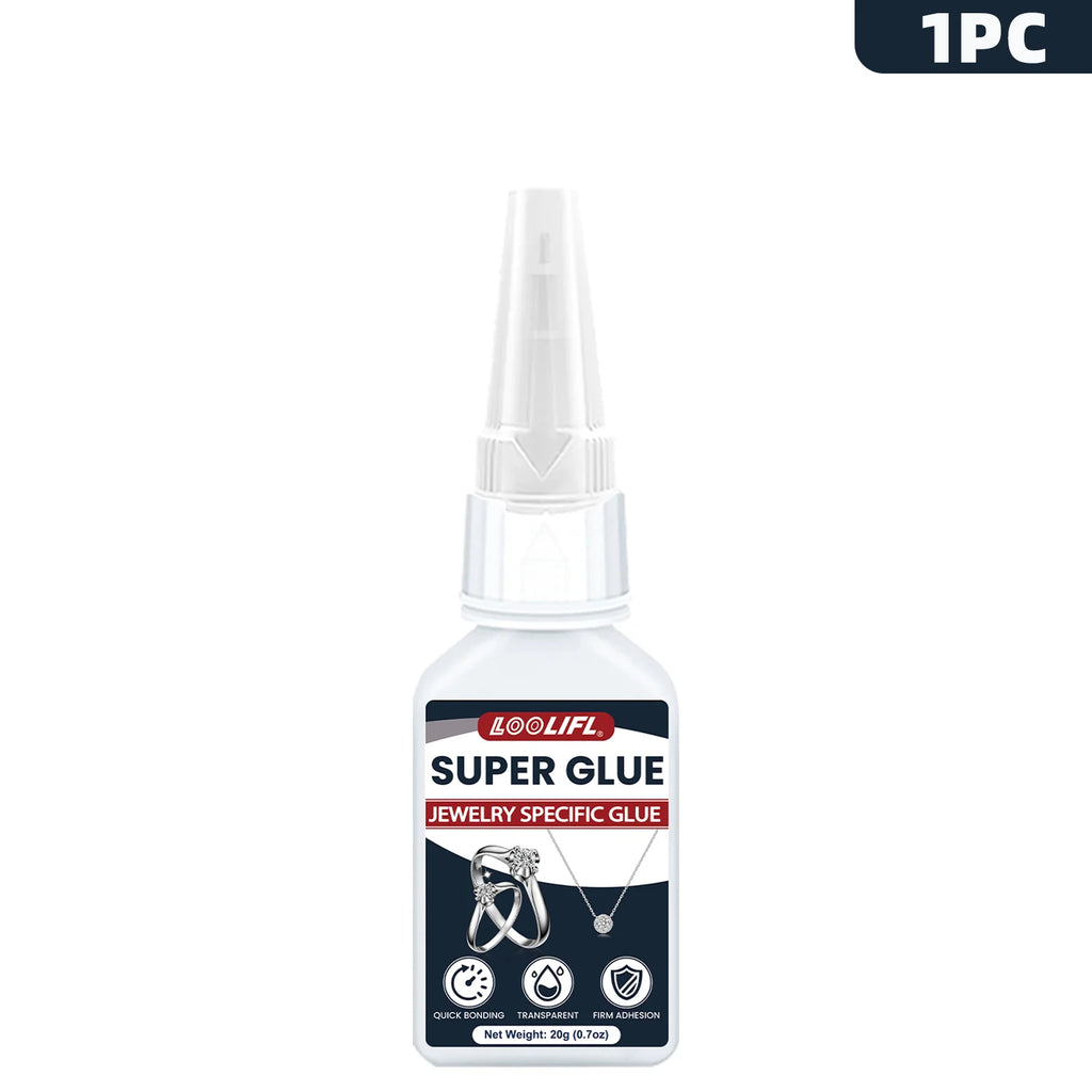 LOOLIFL 20g Jewelry Super Glue - Clear Strong Adhesive for Rings, Necklaces, Earrings & DIY Crafts, Quick Bonding Repair 1-5pcs