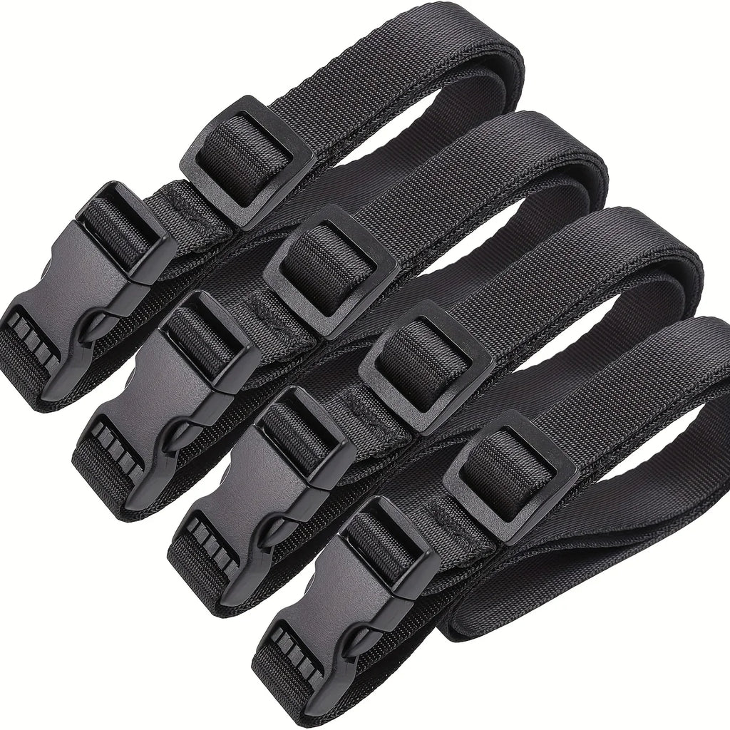 4pcs Adjustable Luggage Straps, Reusable Nylon Fasteners for Suitcase, Travel Packing, Bike Rack, Tent, Backpack, Cargo Securing