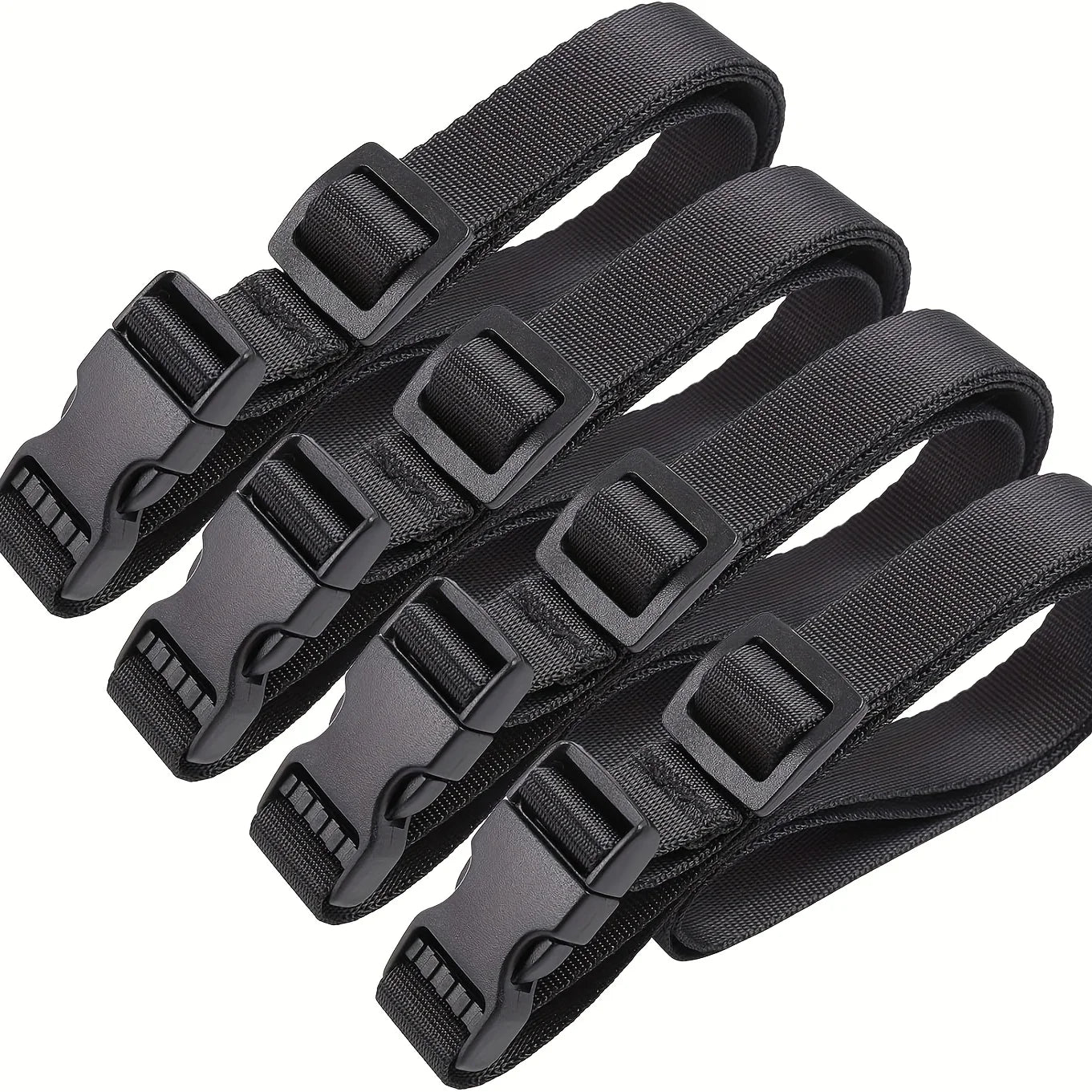 4pcs Adjustable Luggage Straps, Reusable Nylon Fasteners for Suitcase, Travel Packing, Bike Rack, Tent, Backpack, Cargo Securing