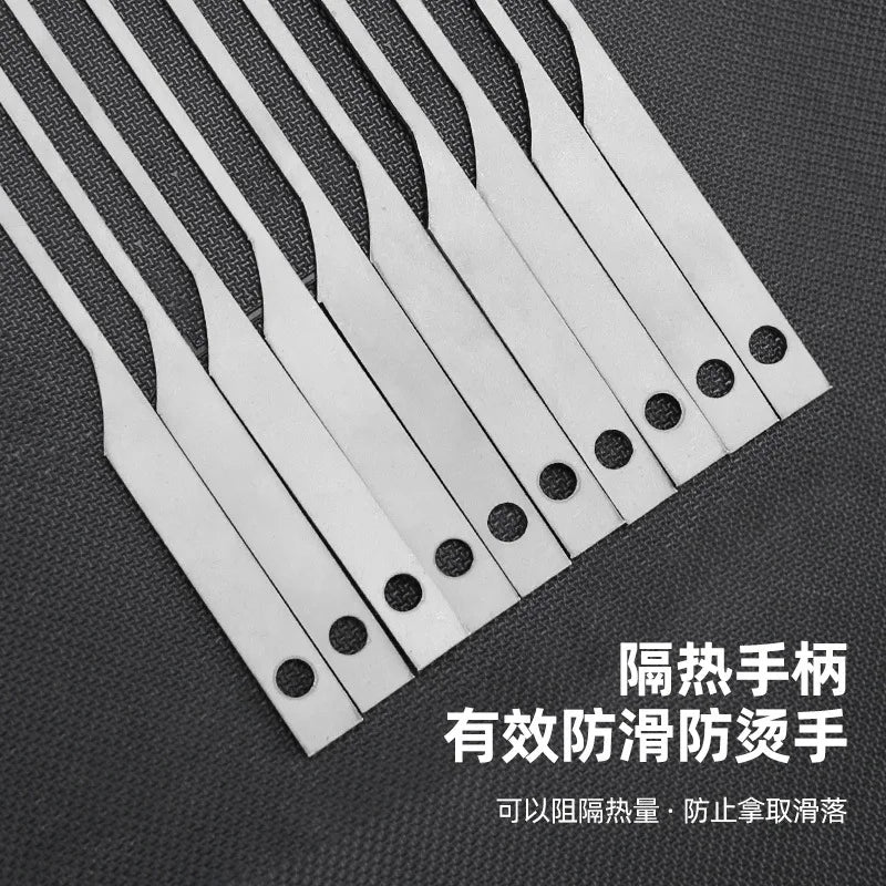 99.6% Pure Titanium Barbecue Skewer 5Pcs Wide BBQ Sticks Flat BBQ Fork Outdoor Camping Picnic BBQ Utensil Kitchen Accessories