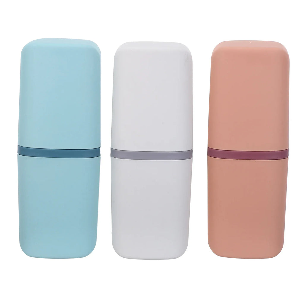 3Pcs Portable Toothbrush and Toothpaste Travel Case Compact Leakproof Tooth Brush Holder Box for Gym Camping School Trip