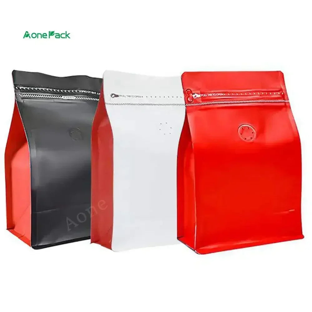 100pcs Wholesale 250g Coffee Bean Powder Bags with Valve Block Bottom 8oz Whey Protein Powder Food Packaging Food Storage Bags