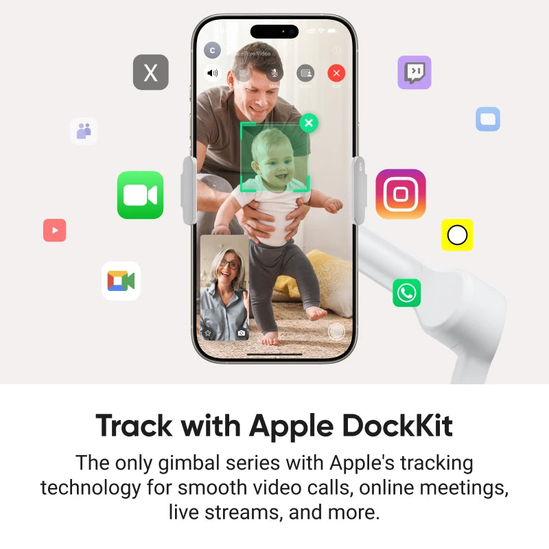 Insta360 Flow 2 Pro - Foldable AI Phone Gimbal, Tracked in 200+ Apps with Apple DockKit, Original，Multi-Person Tracking