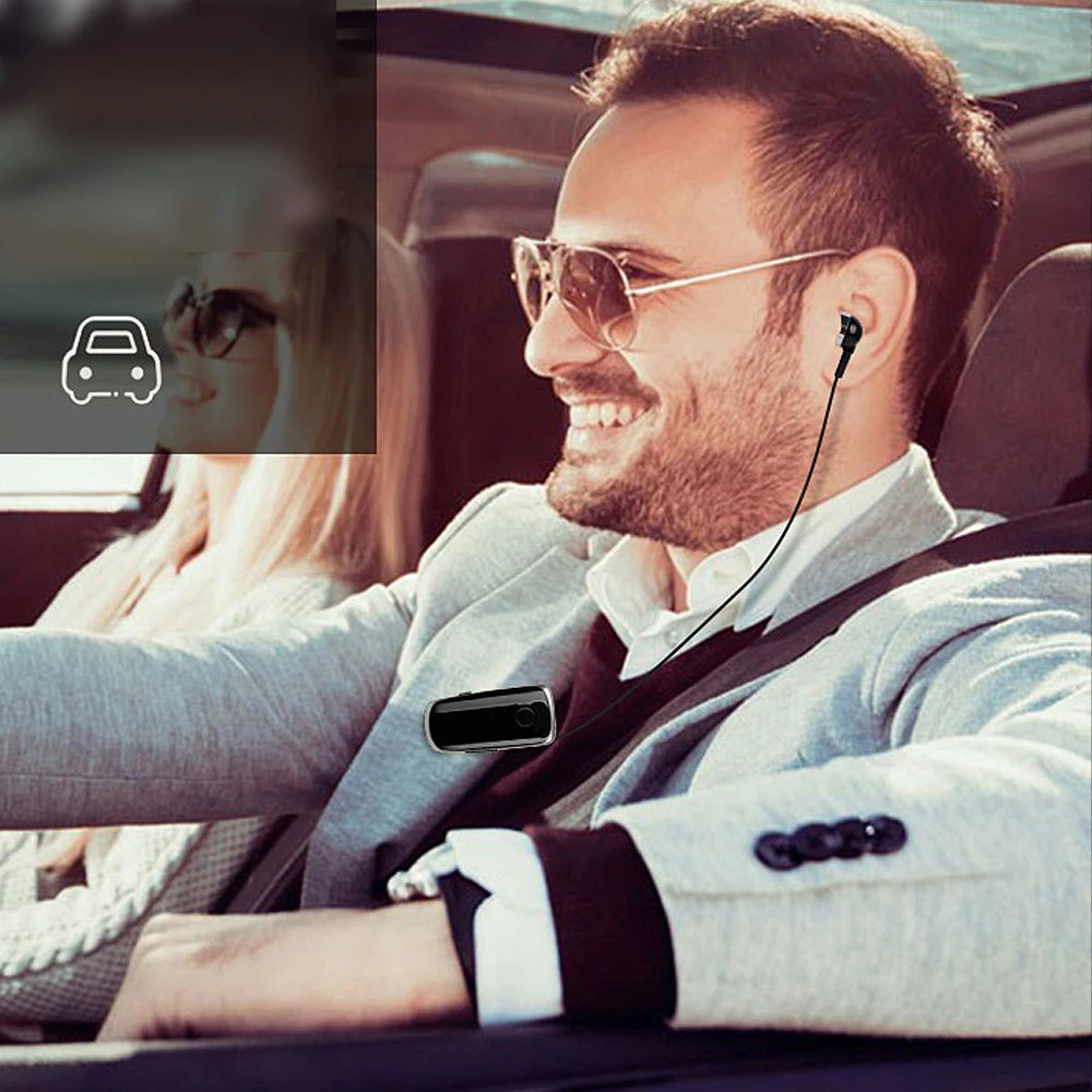 Lavalier K39 Mini Wireless Bluetooth Headset Earbuds with Microphone In-Ear Vibrating Alert Wear Clip Hands Free Earphones