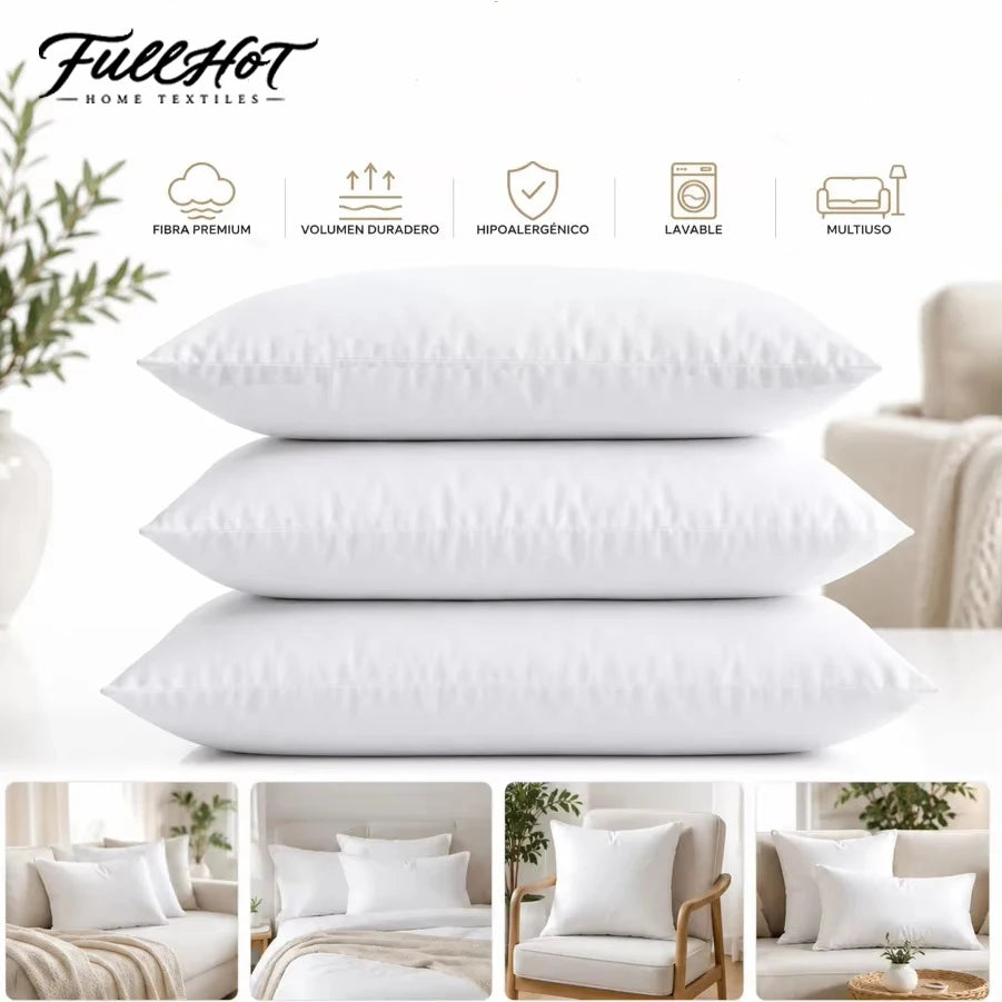 FULLHOT Cushion filling kit 2 decorative cushions for sofa chair bed hypoallergenic hollow fiber multiple sizes available