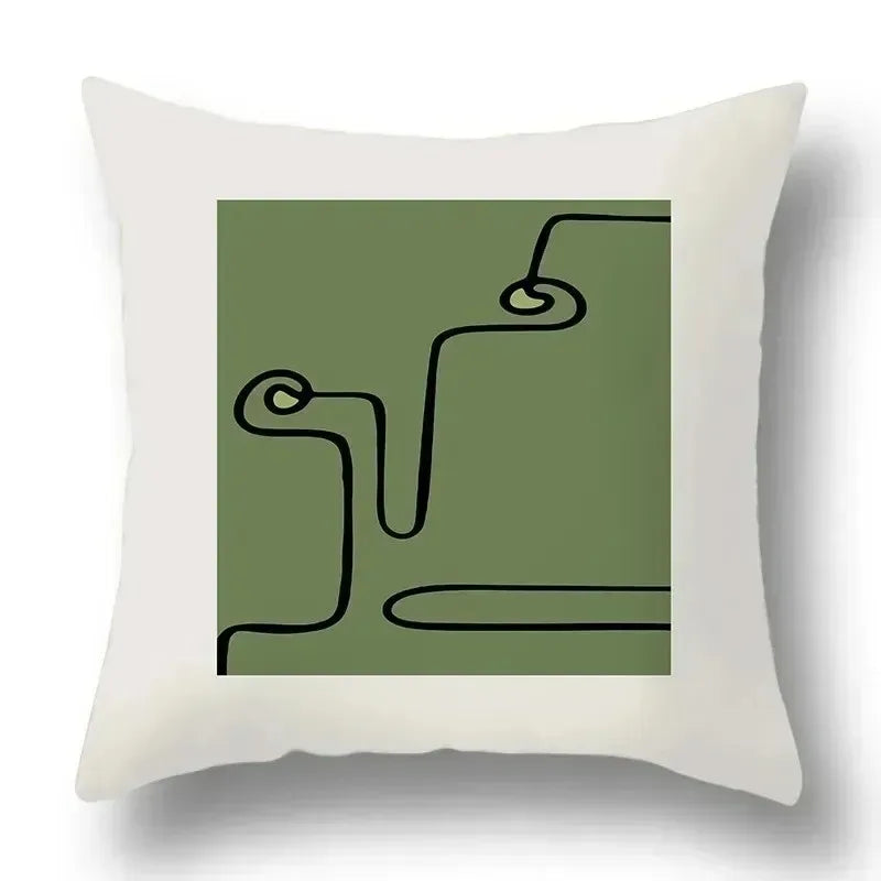 Simple Green Car Ornaments Double-sided Printed pillow cover Short plush Suitable living rooms bedrooms sofa throw cushion cover