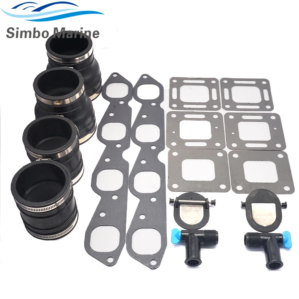 Exhaust Wet Joint Manifolds Bellow Kit With Gasket Kits For MerCruiser V8 GM 454 502 22-806926A1 27-46820 27-863726 32-90949T