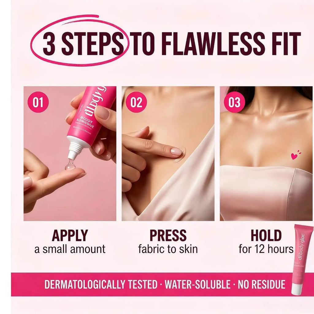 Transparent Body Glue, Gentle Quick-Dry Waterproof Anti-Slip Invisible Adhesive, Long-Lasting Secure Attachment, 1 Piece