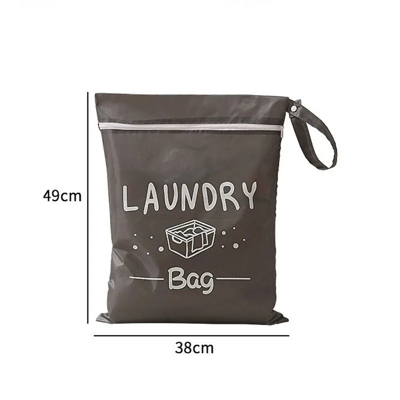 Large Capacity Waterproof Travel Laundry Bag Wet Dry Organizer Pouch with Zipper Hanging Strap Portable Storage Bag