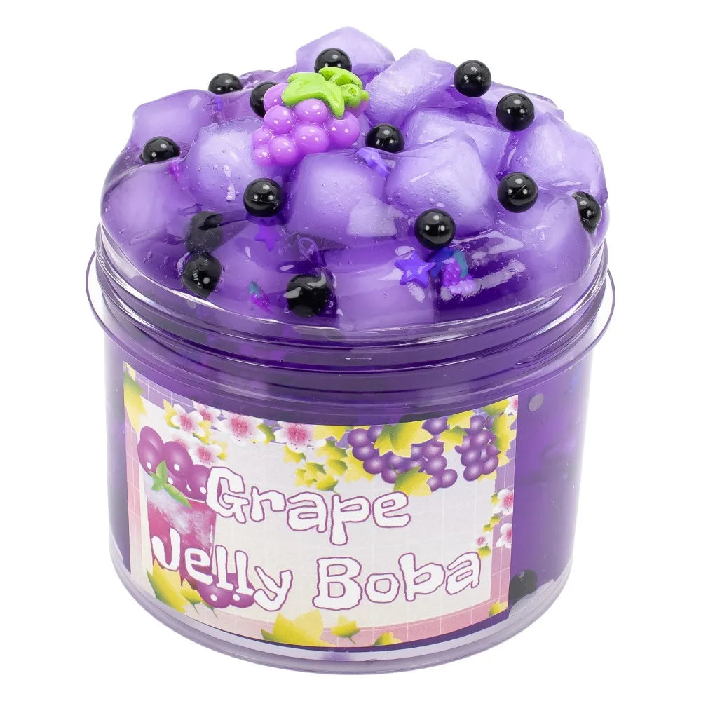 Soft 300ml/70ml Slime Kit Fruit Crunchy Non-Sticky Jelly Cube Slime Glitter Stress Relief Clear Slime Party Favor Gifts