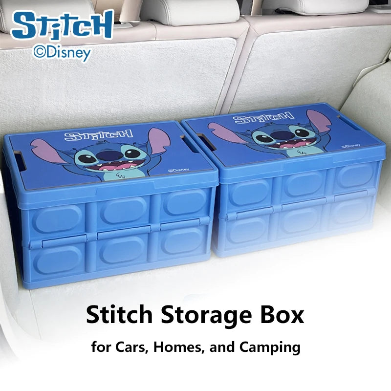 Stitch Car Trunk Storage Box Folding Luggage Organizer for Outdoor Camping Home Supermarket - Space Saving Solution