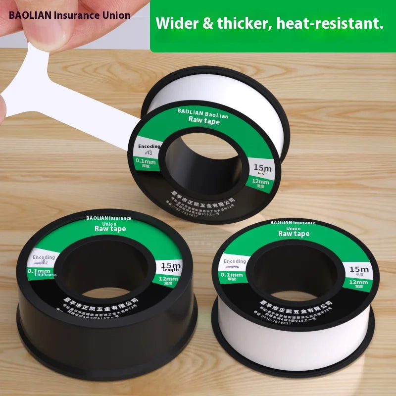 15M PTFE Water Sealant Fix for Installing to Prevent Waterproof Adhesive Sealing Tape Glue Ladder Threaded Pipes Bond Bandages