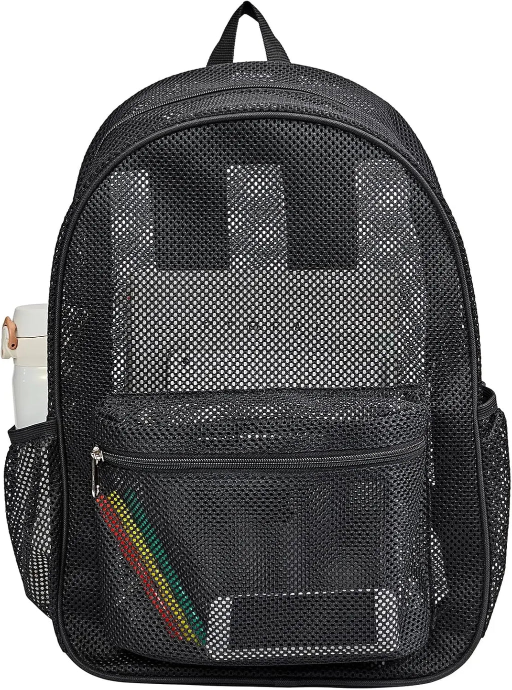 Heavy Duty Mesh Backpack Large See Through Breathable Tear Resistant School Approved Security Bookbag For High School Teens Gym