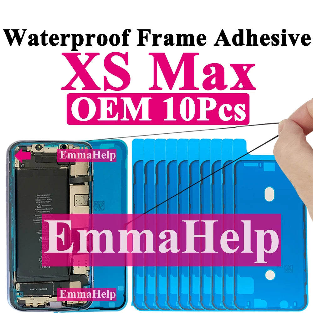 10pcs Waterproof Sticker for iPhone 16 Pro Max 17 14 13 12 11 15 XS XR 8 SE 3M Seal Adhesive Pre-Cut LCD Screen Frame Tape Glue