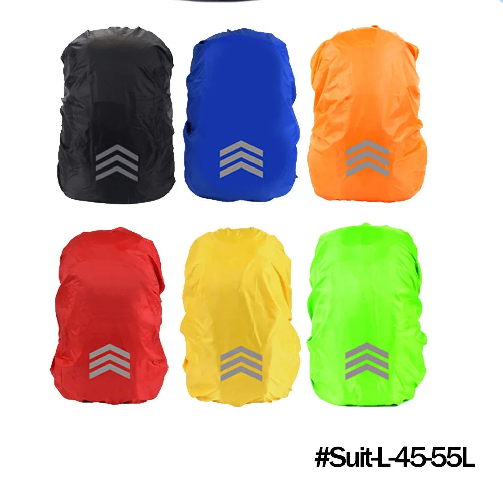 Outdoor Backpack Waterproof Rain Cover Reflective Lightweight Bag Dust Cover for Hiking Mountaineering Safety Travel 18-45L Use