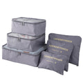6pcs/Set Travel Luggage Packing Cubes Suitcase Clothes Storage Bag Organiser Foldable Clothing Organizer Shoes Underwear Pouch