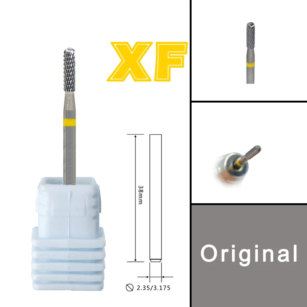 RolinStar Dental&Nail 9 type with Spiral Cut powder Carbide Burr nail drill bit cuticle clean