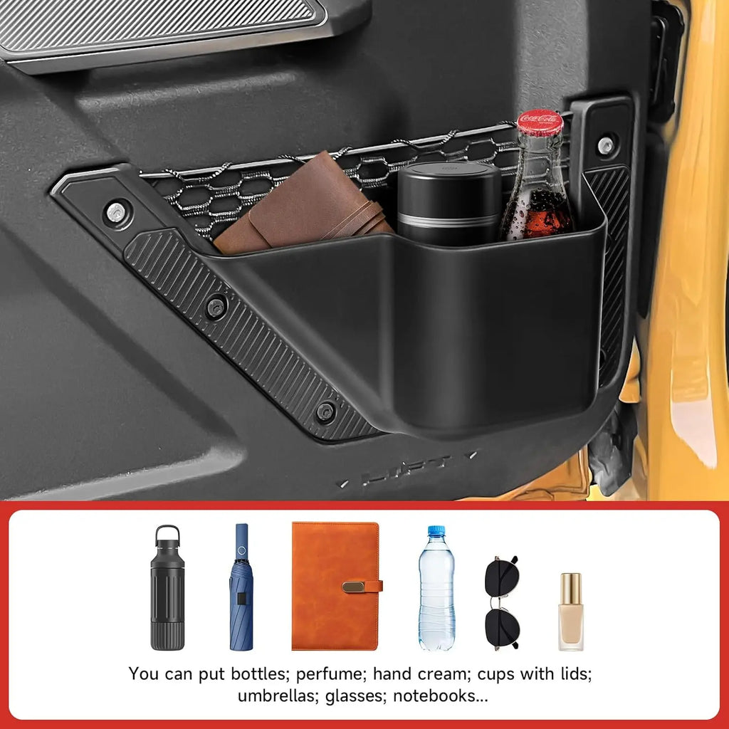 Compatible For 2021-2025 2026 Ford Bronco Accessories Cup Holder Side Organizer Box for Bronco Storage 2/4 Door (Not Sport)