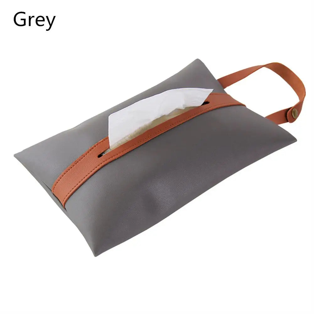 With Zipper Leather Pu Hanging For Car Hanging Tissue Cover Bag Toilet Tissue Storage Bag Car Tissue Box Paper Holder