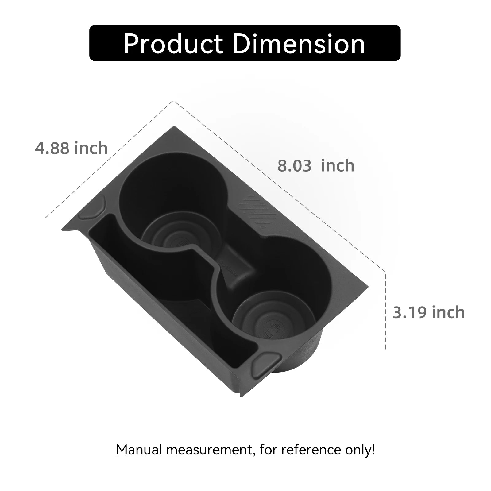 Smabee for Kia EV3/EV4 2024-2026 Center Console Cup Holder Shock-Absorbing Storage Tray TPE Car Accessories Black