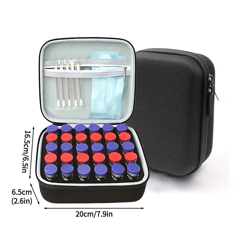 Insulin Vial Storage Case Peptide Storage Box 10/15/30 Grids Storage Bags Medicine Cases Portable Storage Bag Peptide Case