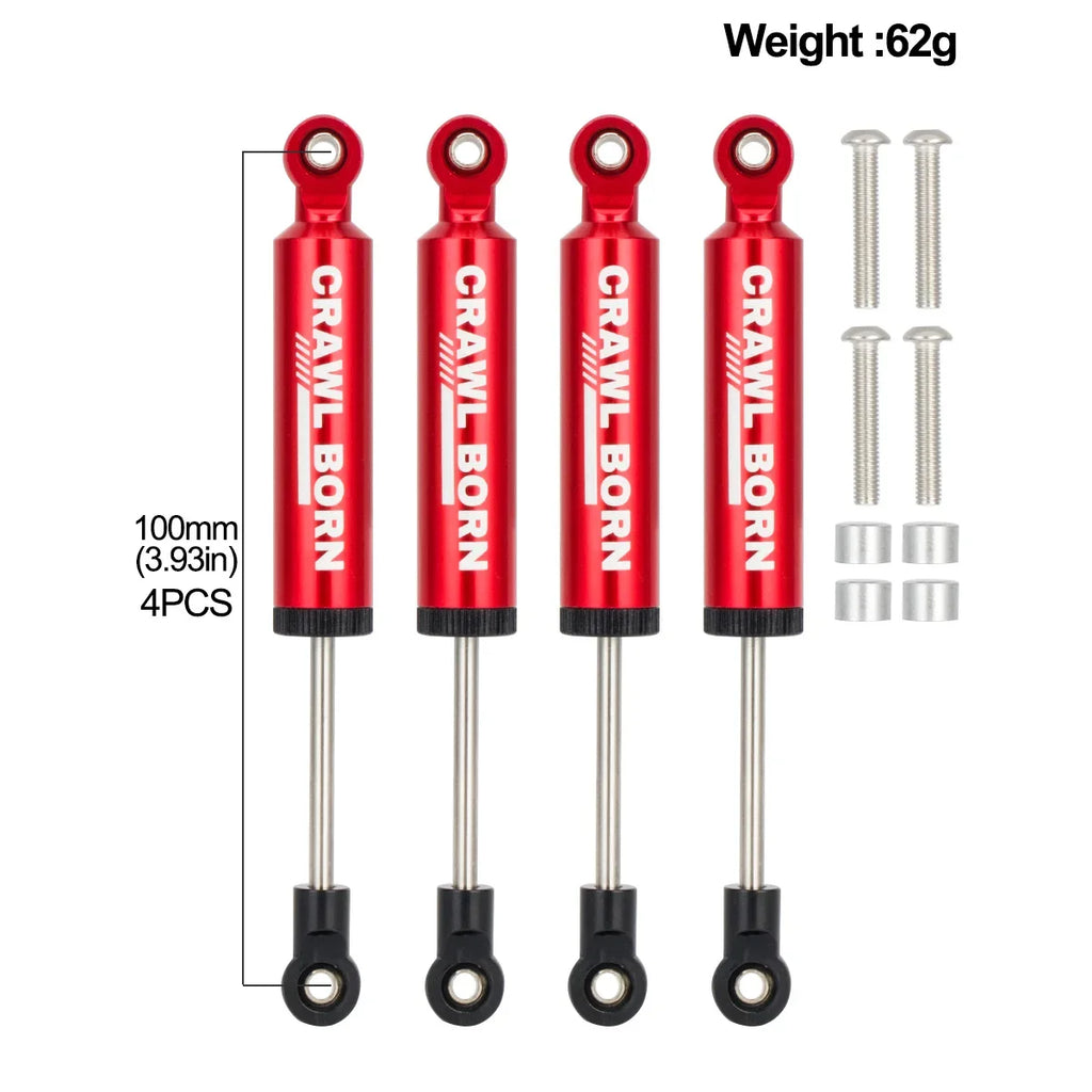 1/10 RC Crawler 4pcs Shock Absorber 70/80/90/100/110mm Metal Spring Suspension for Axial SCX10 TRX4 D90 Capra Redcat 90046