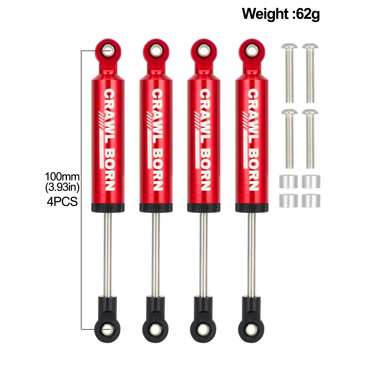 1/10 RC Crawler 4pcs Shock Absorber 70/80/90/100/110mm Metal Spring Suspension for Axial SCX10 TRX4 D90 Capra Redcat 90046