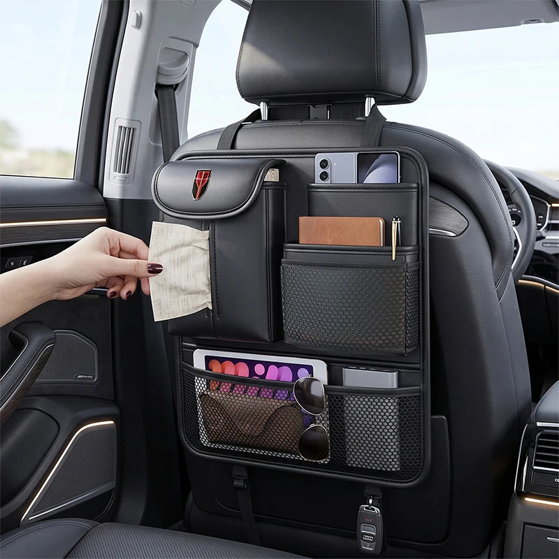 Car Seat Back Storage Bag For Hongqi H5 H9 HS3 HS5 HS7 Ehs9 Ehs7 Ehs5 Rear Hanging Bag Stowing Tidying Seat Tissue Box Storage