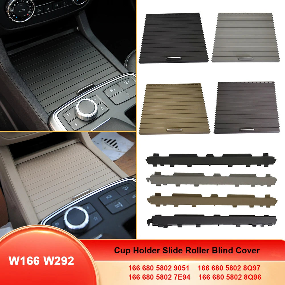 Center Console Shutters Cup Holder Slide Roller Blind Cover For Mercedes Benz ML GL GLE GLS Class W166 W292 16668058029051
