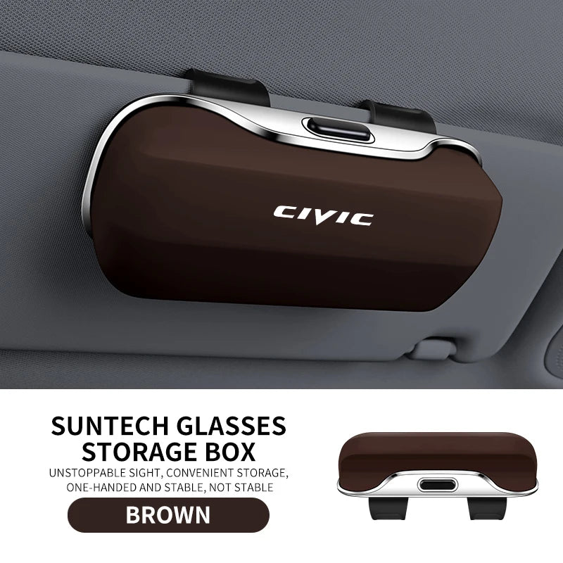 Car Eyewear Case Box Sunglasses Holder Sun Visor Storage Protective Frame Box Glasses Clip For Honda Civic 8Th 10Th 11Th Gen