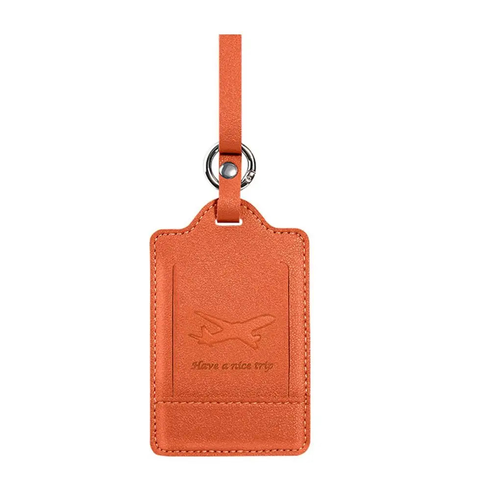 Portable PU Leather Luggage Tags Suitcase Address Label Baggage Boarding Bag Tag Anti Loss Pendants Travel Accessories
