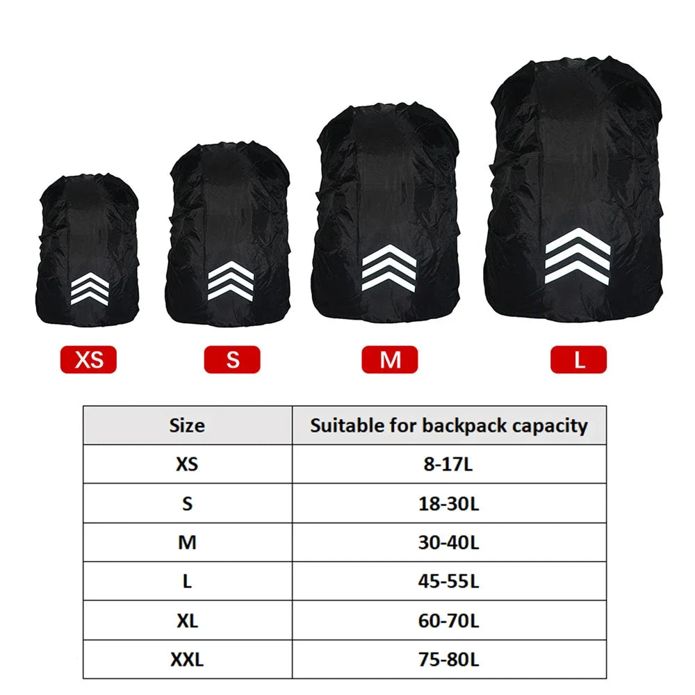 Outdoor Backpack Waterproof Rain Cover Reflective Lightweight Bag Dust Cover for Hiking Mountaineering Safety Travel 18-45L Use