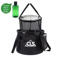 30L Foldable Camping Bucket Set 500D PVC Water Basin with Mesh Drying Basket Portable Outdoor Washing Camping Fishing Picnic