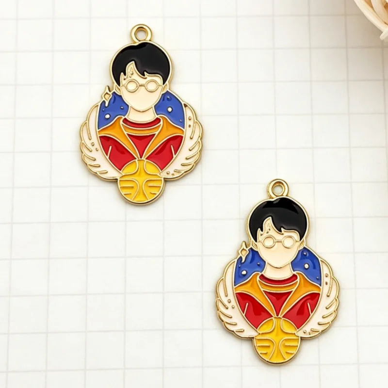 10pcs cartoon peripheral metal badges cartoon character pendants, DIY jewelry making earrings, keychains, accessories