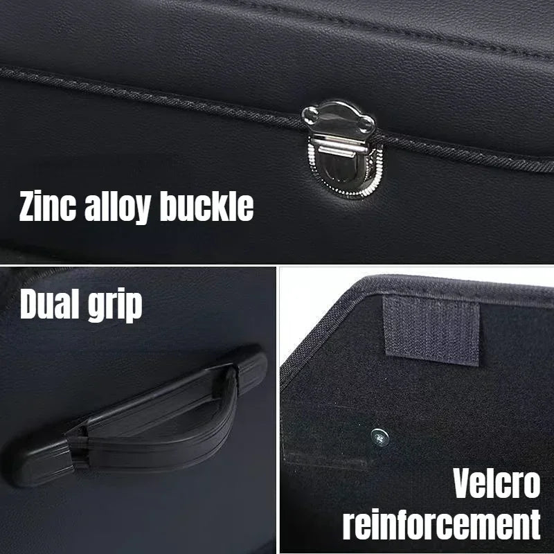 Car Trunk Organizer Car Trunk Organizer For SUV Waterproof Leather Cargo Container Folding Vehicle Accessories For SUV Truck