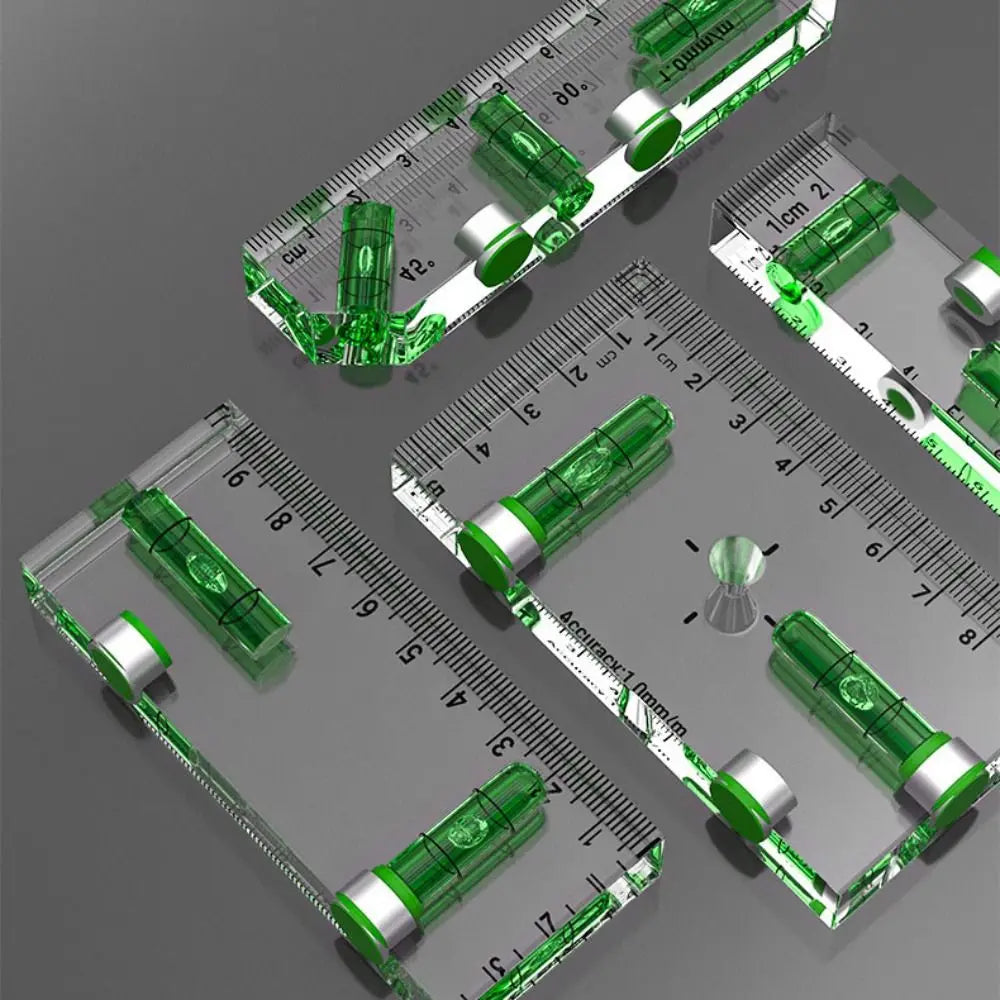 Mini High-precision Level Ruler with Bubble Magnetic Spirit Level Transparent Thickening Measure Tools Household